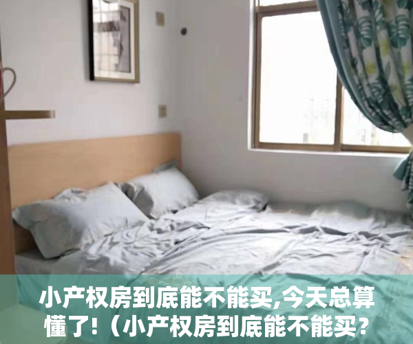 小产权房到底能不能买,今天总算懂了!（小产权房到底能不能买？关键看这几点！）