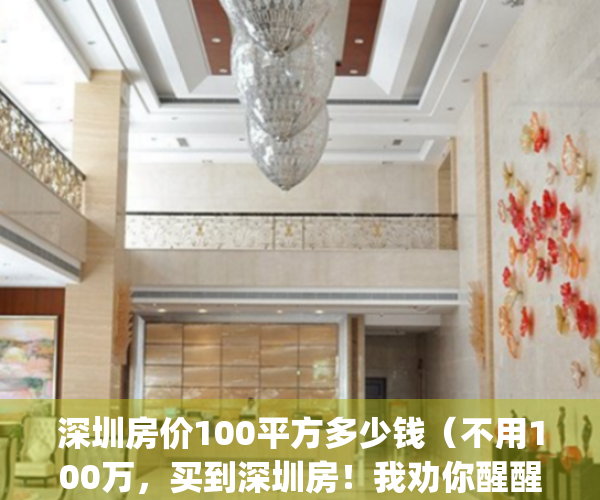 深圳房价100平方多少钱（不用100万，买到深圳房！我劝你醒醒！）(深圳一百多平的房子)