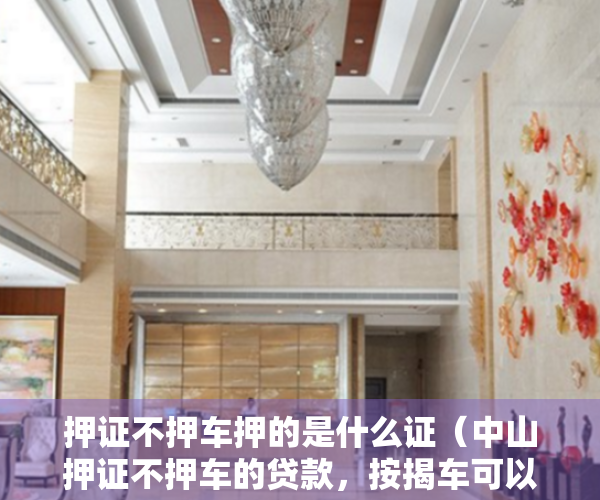 押证不押车押的是什么证（中山押证不押车的贷款，按揭车可以申请吗？）