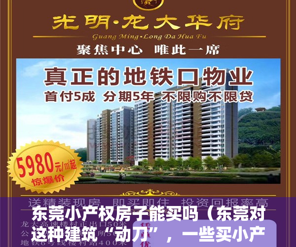 东莞小产权房子能买吗（东莞对这种建筑“动刀”，一些买小产权房的人要受牵连了）