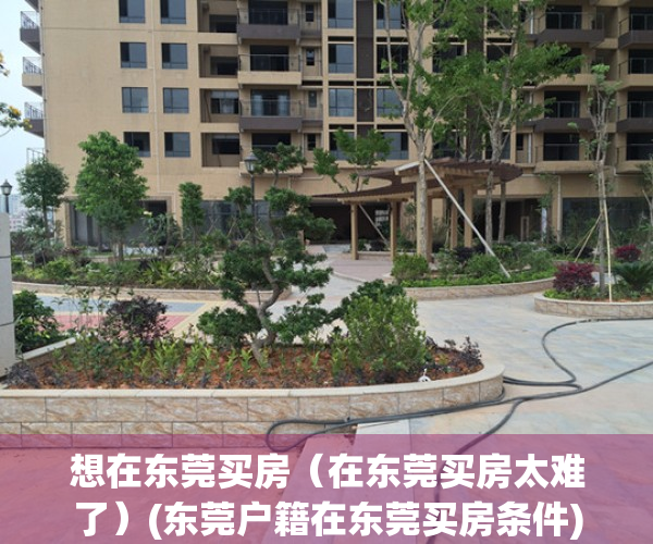 想在东莞买房（在东莞买房太难了）(东莞户籍在东莞买房条件)