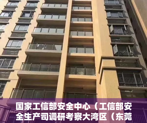 国家工信部安全中心（工信部安全生产司调研考察大湾区（东莞塘厦）安全产业园发展情况）