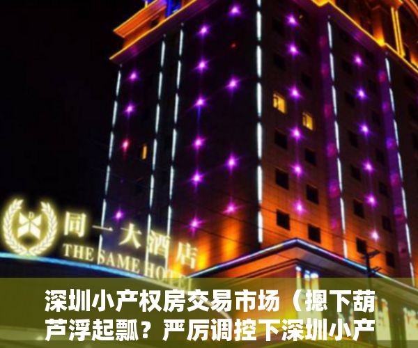 深圳小产权房交易市场（摁下葫芦浮起瓢？严厉调控下深圳小产权房市场的别样画面）